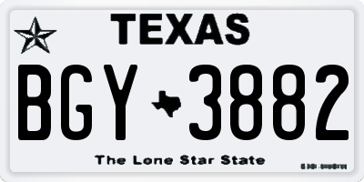 TX license plate BGY3882
