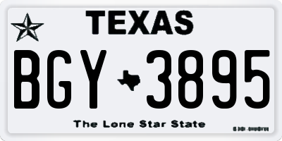 TX license plate BGY3895