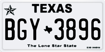TX license plate BGY3896