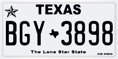 TX license plate BGY3898