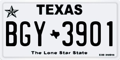 TX license plate BGY3901