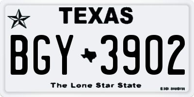 TX license plate BGY3902
