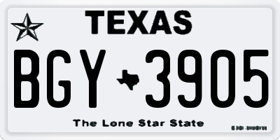 TX license plate BGY3905
