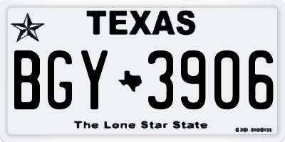 TX license plate BGY3906