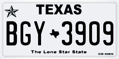 TX license plate BGY3909