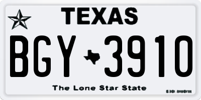 TX license plate BGY3910
