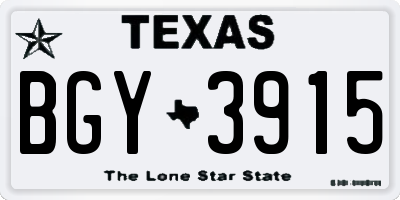 TX license plate BGY3915