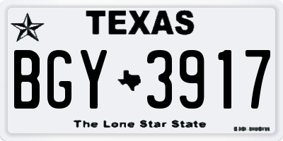 TX license plate BGY3917