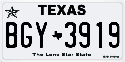 TX license plate BGY3919