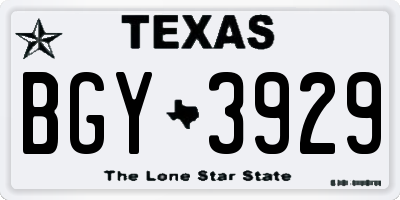 TX license plate BGY3929