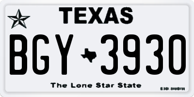 TX license plate BGY3930