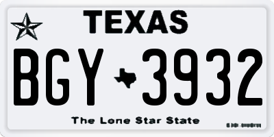TX license plate BGY3932