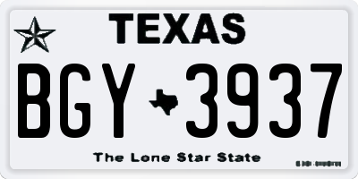 TX license plate BGY3937