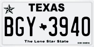 TX license plate BGY3940