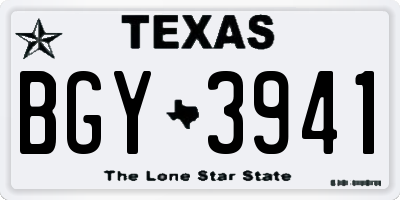 TX license plate BGY3941