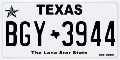 TX license plate BGY3944