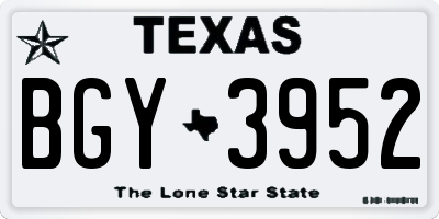 TX license plate BGY3952