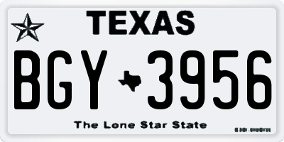 TX license plate BGY3956