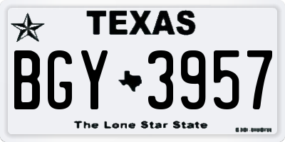 TX license plate BGY3957