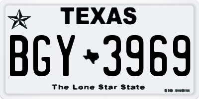 TX license plate BGY3969