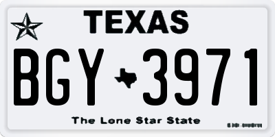 TX license plate BGY3971
