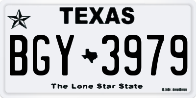 TX license plate BGY3979