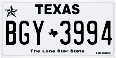 TX license plate BGY3994