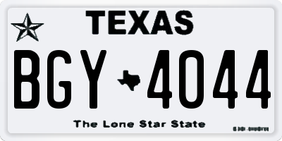 TX license plate BGY4044