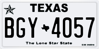 TX license plate BGY4057