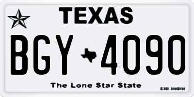 TX license plate BGY4090