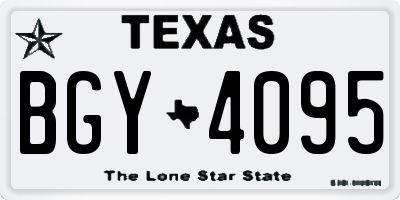 TX license plate BGY4095