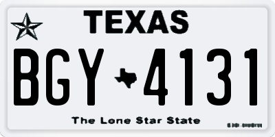 TX license plate BGY4131