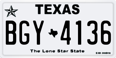 TX license plate BGY4136