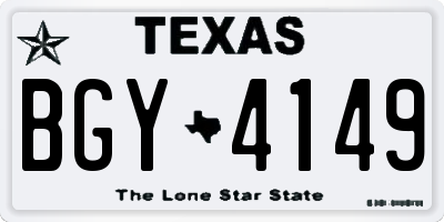 TX license plate BGY4149