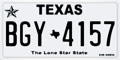TX license plate BGY4157