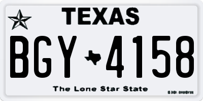 TX license plate BGY4158