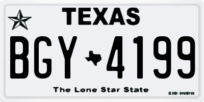 TX license plate BGY4199