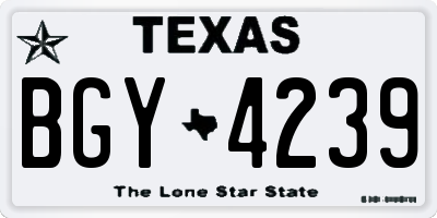 TX license plate BGY4239
