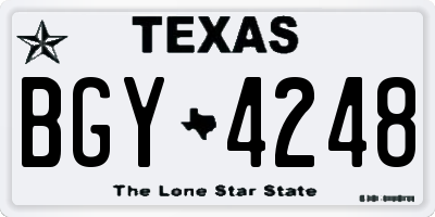 TX license plate BGY4248