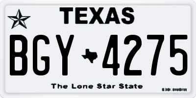 TX license plate BGY4275