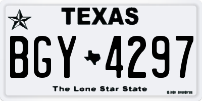 TX license plate BGY4297