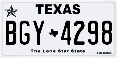 TX license plate BGY4298