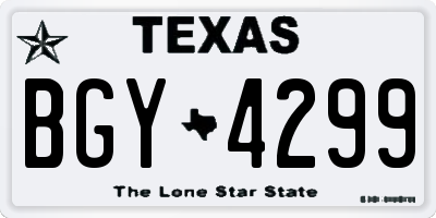 TX license plate BGY4299