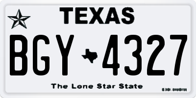 TX license plate BGY4327