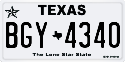 TX license plate BGY4340