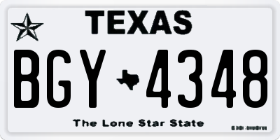 TX license plate BGY4348