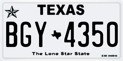 TX license plate BGY4350