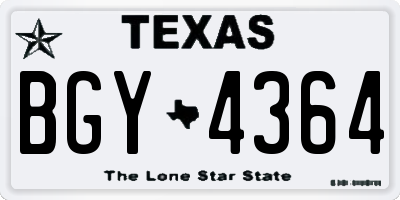 TX license plate BGY4364