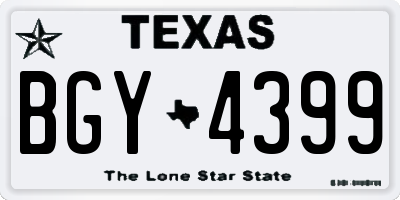 TX license plate BGY4399