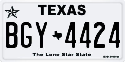 TX license plate BGY4424